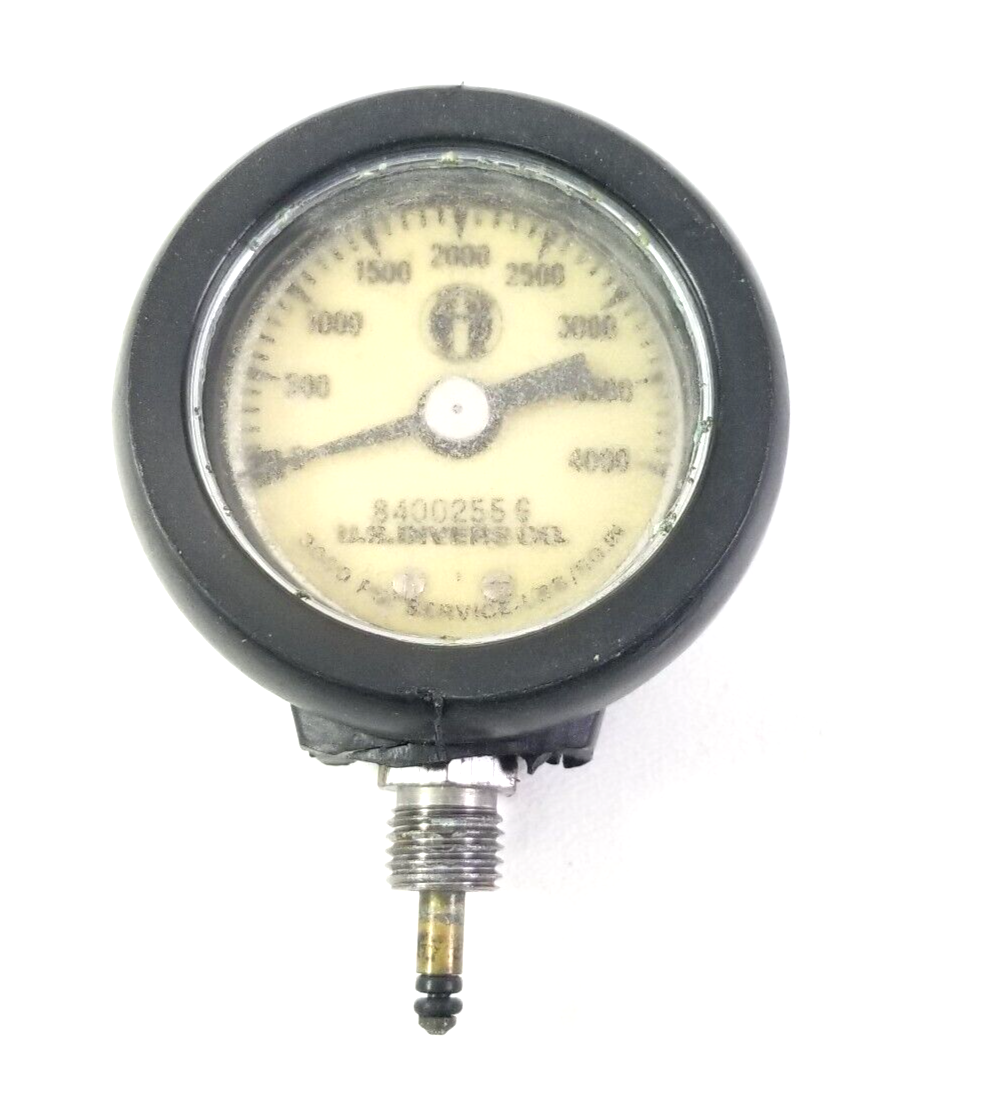 US Divers Aqua Lung 4000 PSI SPG Submersible Pressure Gauge Scuba Vintage   4200