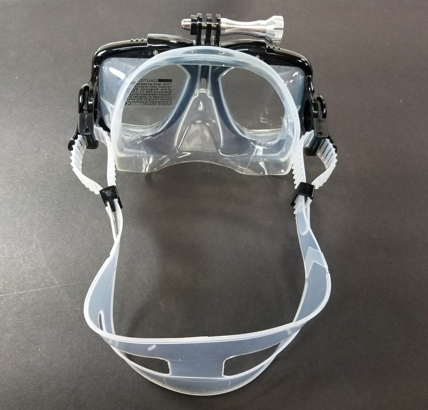 NEW Octomask Standard Scuba Diving Mask GoPro Hero Camera Mount Black / Clear