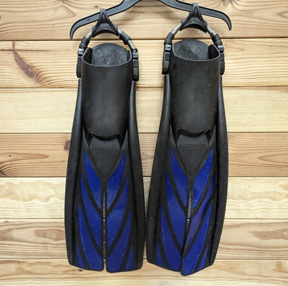 2 X Atomic Aquatics Split Fin Spring Straps Scuba Diving Fins EXCELLENT!   #55477