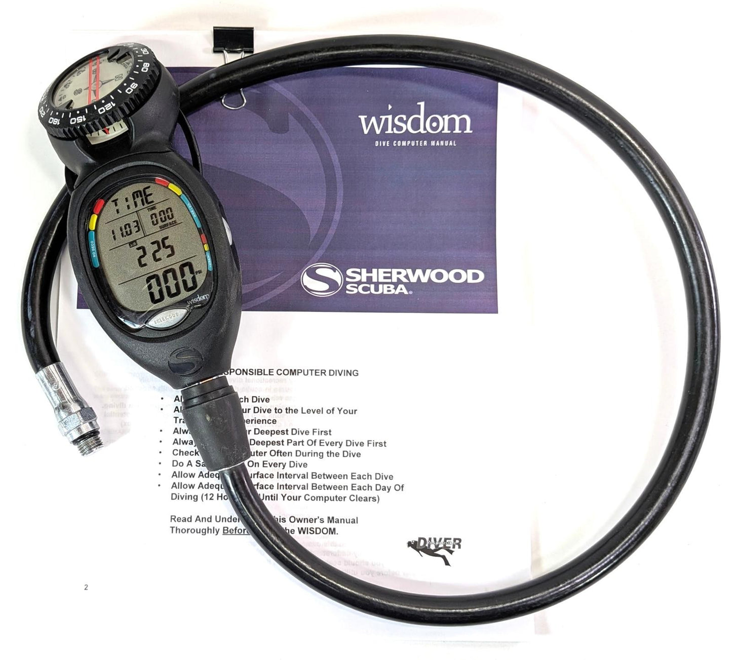 Sherwood WISDOM Air Integrated Scuba Dive Computer Air & Nitrox EXCELLENT! #59272