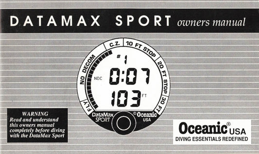 Oceanic Datamax Sport (Black Button) Dive Computer Manual Printed  51 Pages0