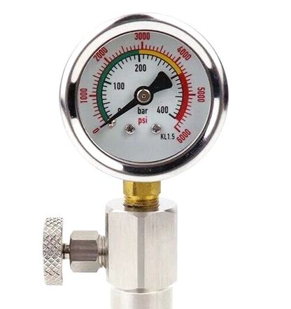 Scuba Dive DIN Tank Cylinder Pressure Checker 6000 PSI - 400 Bar Gauge