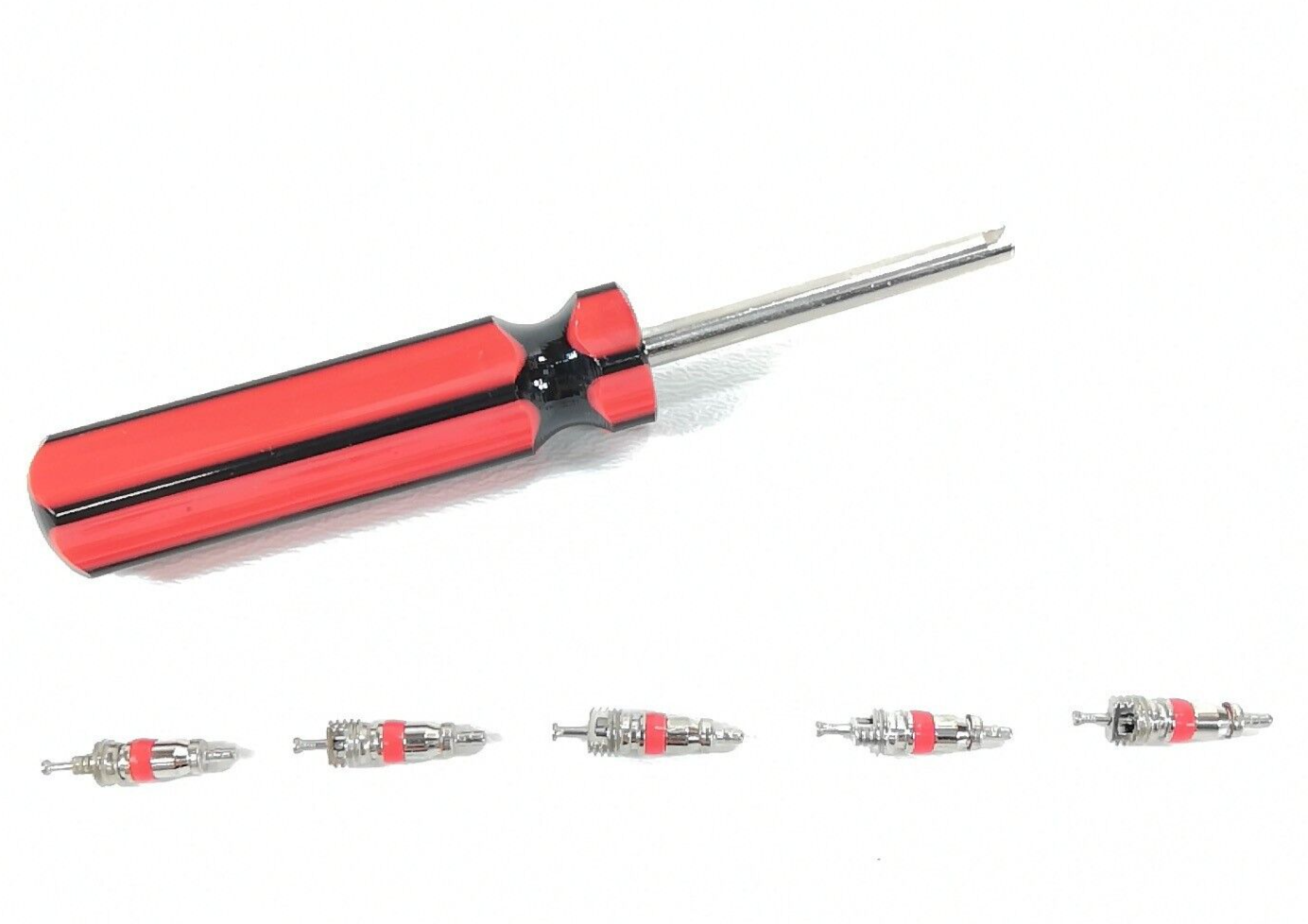 Scuba Dive BC BCD Inflator Hose Schrader Valve Stem Screwdriver Tool + 5X Valves3