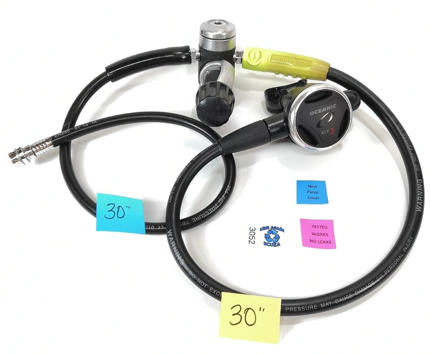 Oceanic GT3 Scuba Dive Regulator Set DX4 Yoke 1st Stage Adjustable Balanced 30521