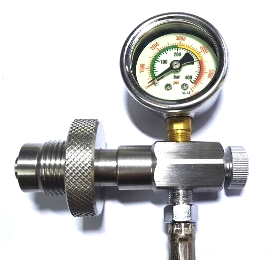 DIN Scuba Tank to Tank Air Equalizer, Pressure Gauge Transfer Crossover Dive 3ft