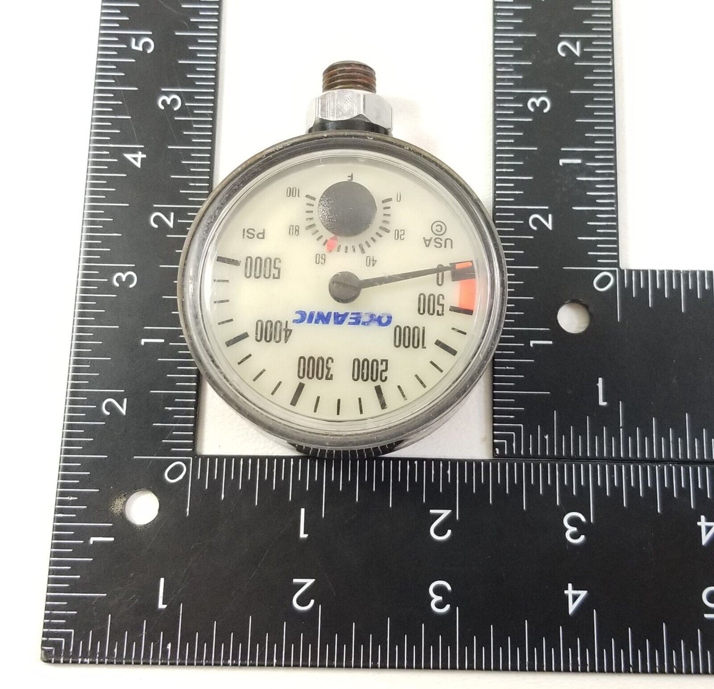 Oceanic 5000 PSI SPG Submersible Pressure Gauge + Thermometer 5,000 Scuba  #4331