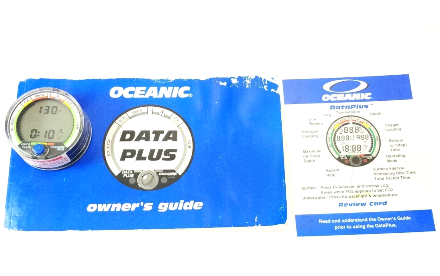 Oceanic Data Plus Air & Nitrox Puck Scuba Dive Computer + Manual, Reference Card1