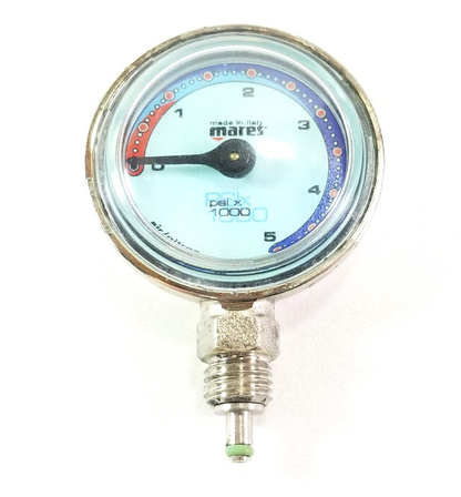 Mares Brass Mini 2" 5000 PSI SPG Pressure Gauge Scuba Dive with HP Spool   #4781