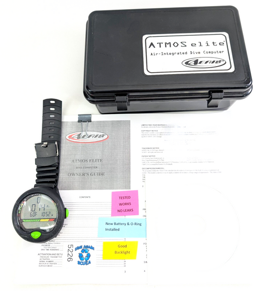 Aeris Atmos Elite Wrist Wireless Hoseless Nitrox Scuba Dive Computer + case 52260