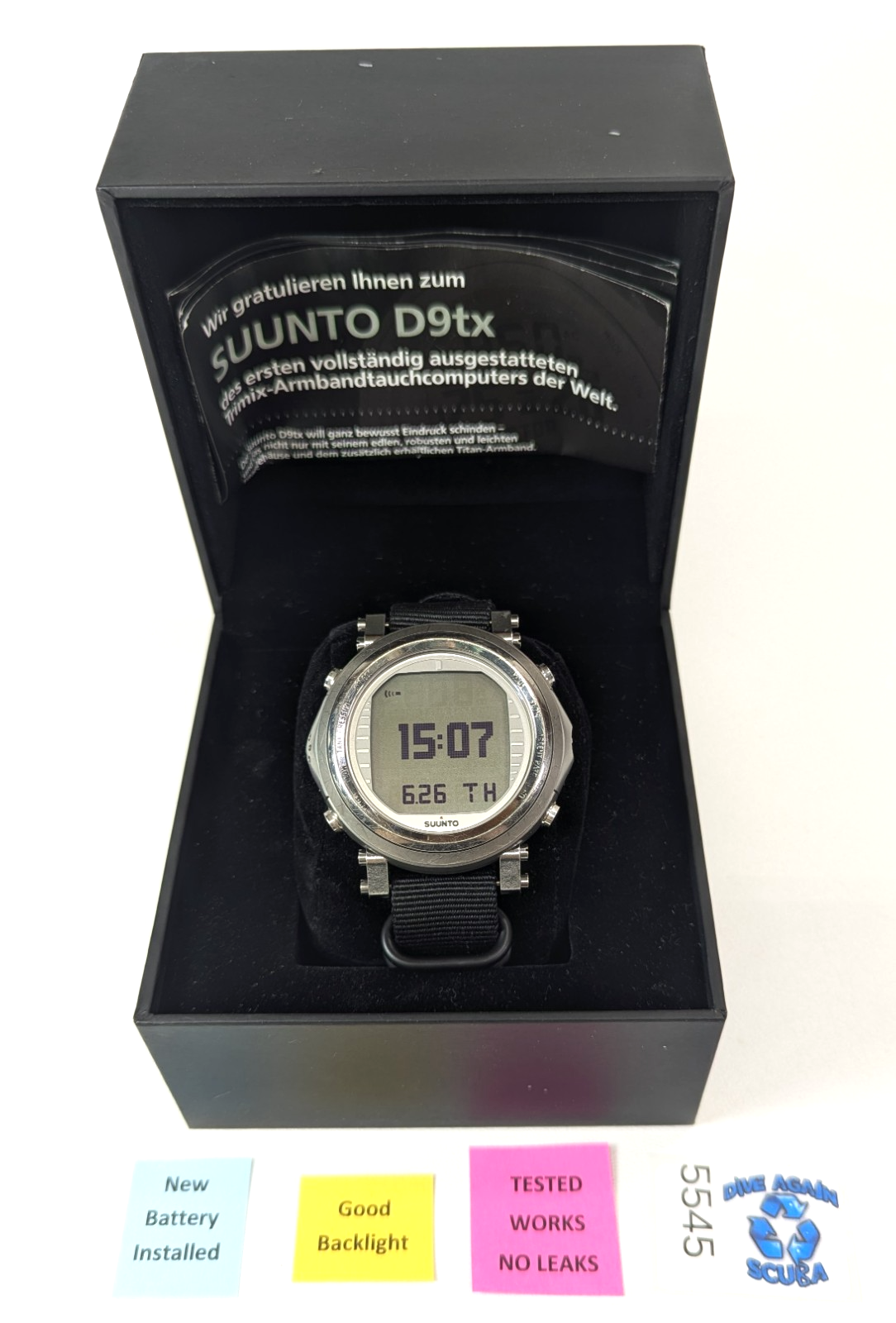 SUUNTO D9tx Titanium Trimix SCUBA DIVE COMPUTER WRIST WATCH Wireless Nitrox 55450