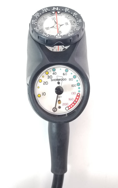 Sherwood Navigator 3 Gauge Scuba Dive Complete Console SPG, Depth, Compass4