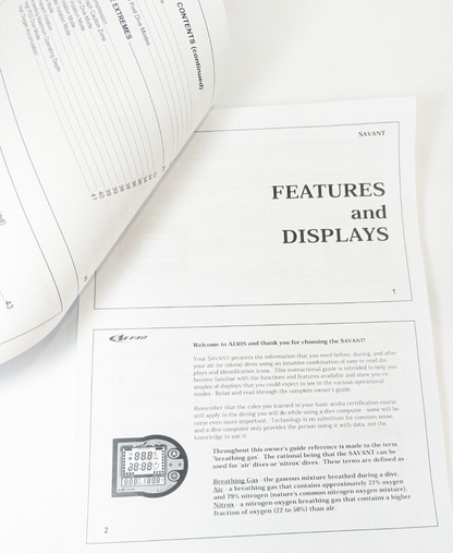 Aeris Savant Scuba Dive Computer Manual Printed 68 Pages2