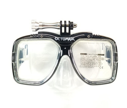 NEW Octomask Standard Scuba Diving Mask GoPro Hero Camera Mount Black / Clear