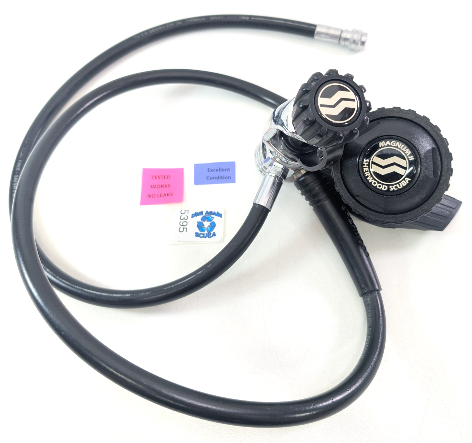 Sherwood Magnum II, 2 Scuba Dive Regulator Set Yoke, 1st, 2nd Stage & Inflator3