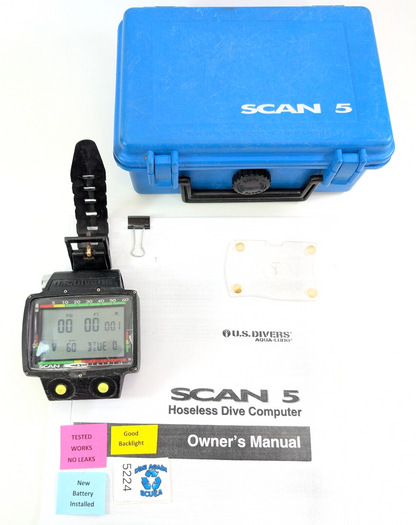 US Divers / Aqualung Scan 5 Wireless Wrist Scuba Dive Diving Computer with Case0