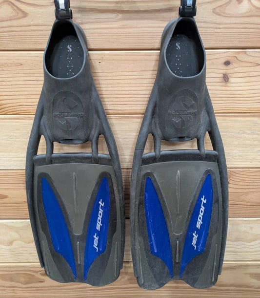 Scubapro Jet Sport Full Foot Scuba Dive Snorkel Fins Size 5-6 XS X-Small Blue0