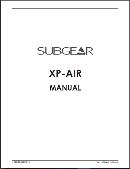 Sub gear / Scubapro XP Air 54 Page Scuba Dive Computer Printed Manual XPA, XPAir0