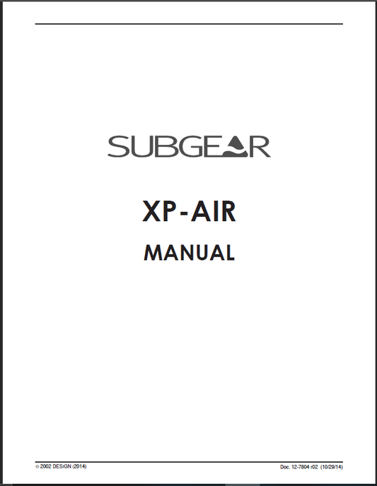 Sub gear / Scubapro XP Air 54 Page Scuba Dive Computer Printed Manual XPA, XPAir0