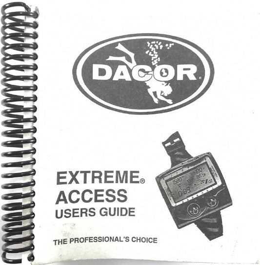 Dacor Extreme Access Scuba Dive Computer Printed Manual  206 Pages0