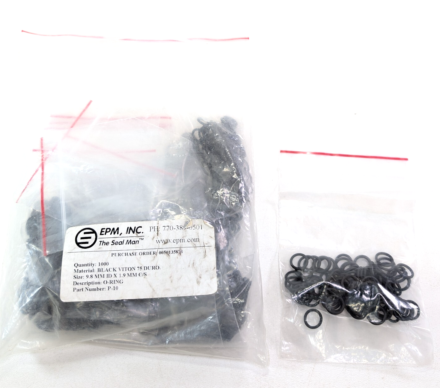 100X Viton O-Rings Seal 9.8mm ID, 1.9mm Cross Section Black 75 Durometer P-102