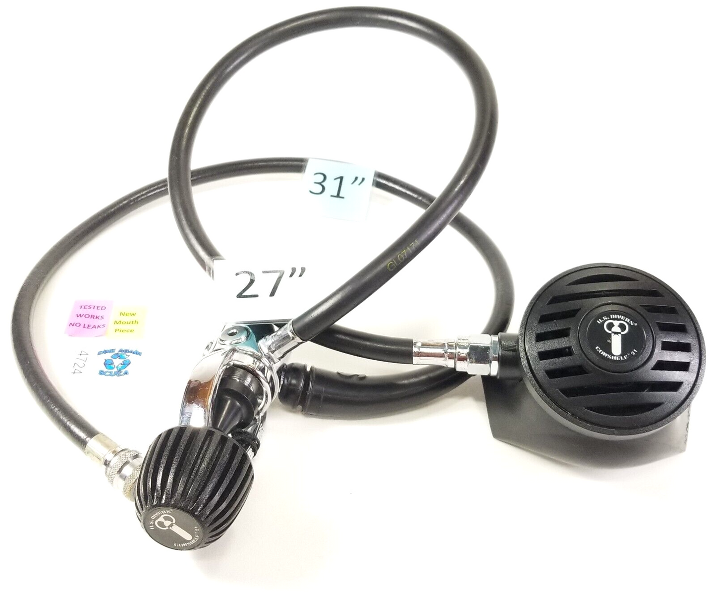 US Divers - Aqua Lung Conshelf 21 1st & 2nd Stage Scuba Dive Regulator Set Yoke0