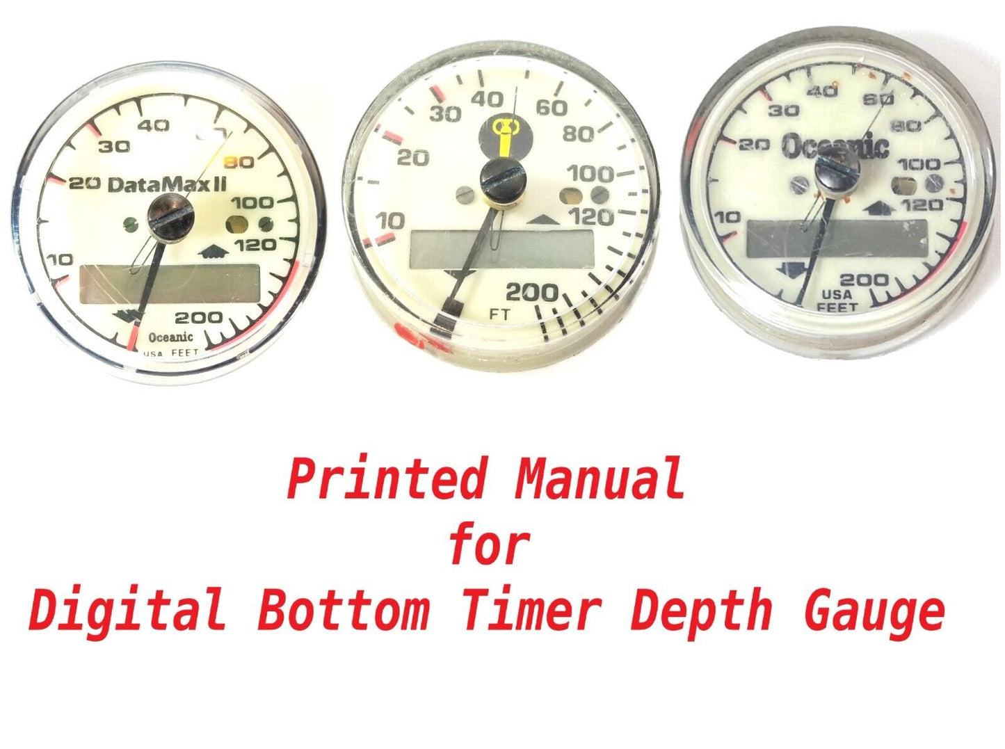 Printed Manual US Divers / Aqua Lung Digital Bottom Timer Depth Gauge Scuba Dive