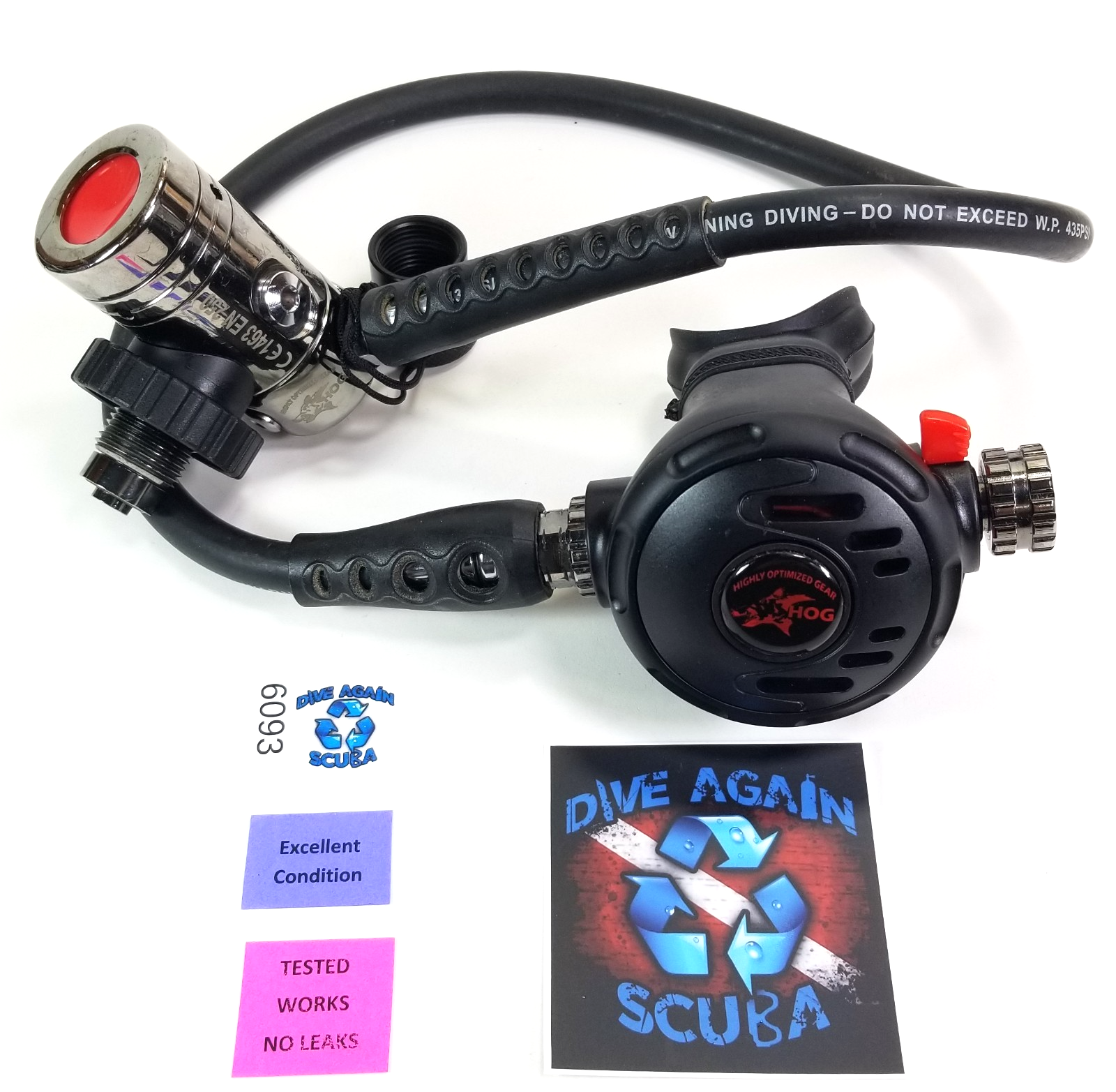 HOG D1, DIN Classic Scuba Regulator Set 1st Stage & Primary 2nd Stage Adjustable0