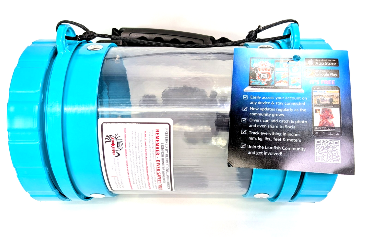 ZooKeeper 12" Lionfish & Marine Debris Containment Unit Teal Scuba Dive Locker6