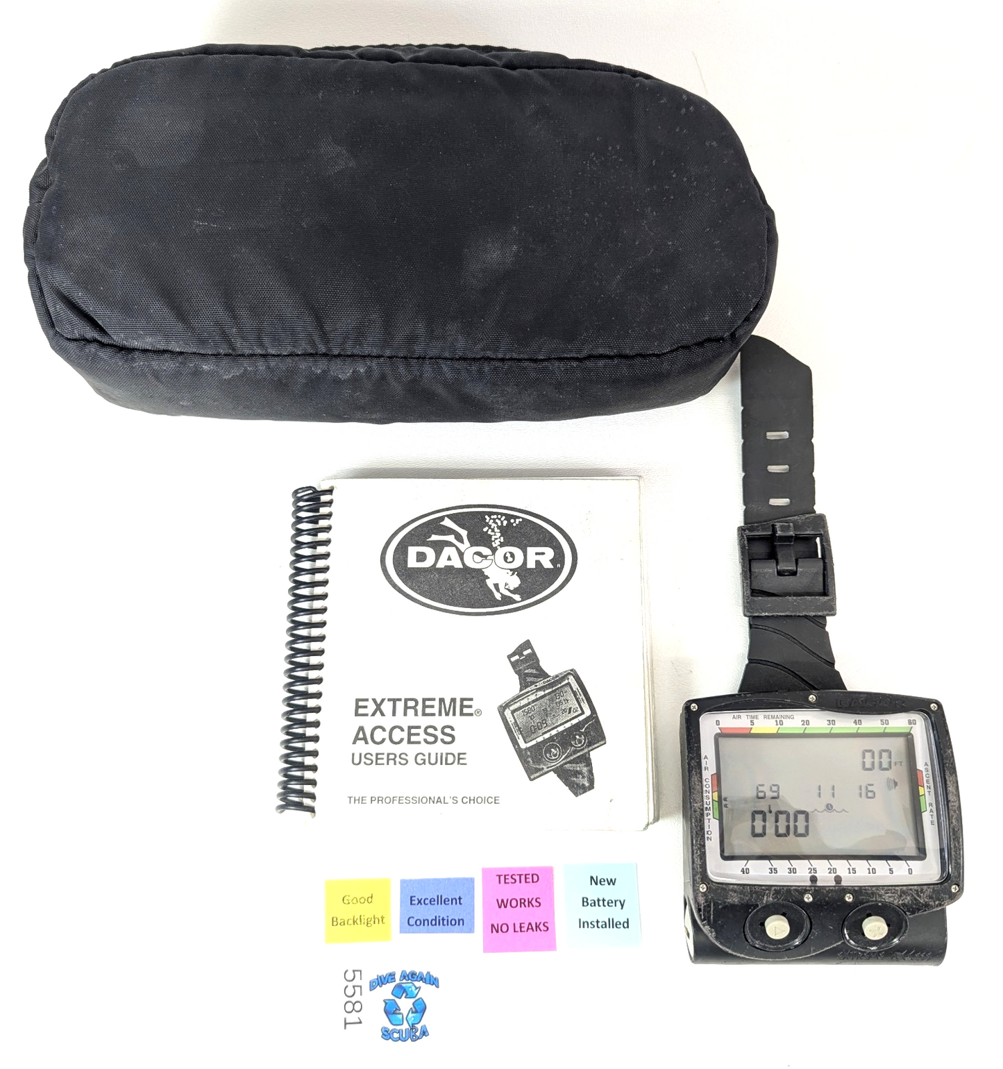 Dacor Extreme Access Wireless Hoseless Scuba Dive Wrist Computer + Case, Manual0