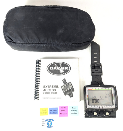 Dacor Extreme Access Wireless Hoseless Scuba Dive Wrist Computer + Case, Manual0