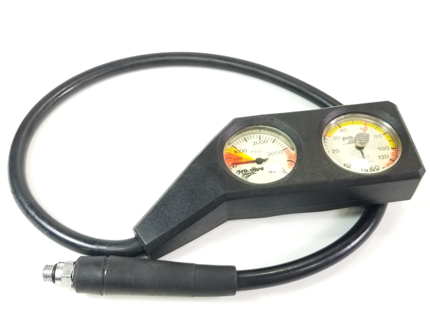 Pro Dive Scuba 2 Gauge Twin Console 5000 Pressure Gauge SPG 160ft Depth    #4967