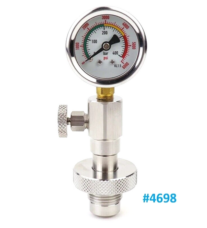 Scuba Dive DIN Tank Cylinder Pressure Checker 6000 PSI - 400 Bar Gauge