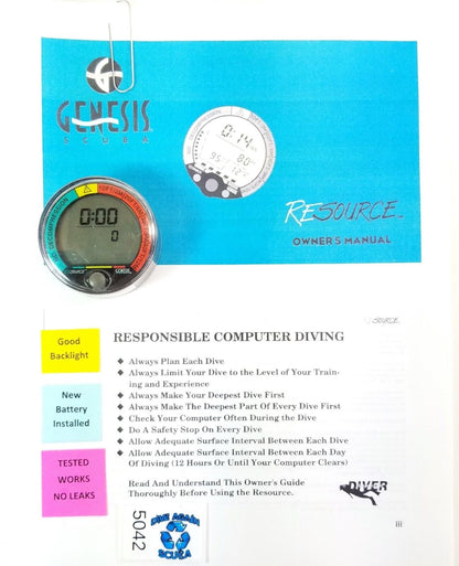 Genesis Resource Puck Scuba Dive Diving Computer Module Sherwood The Source 5042