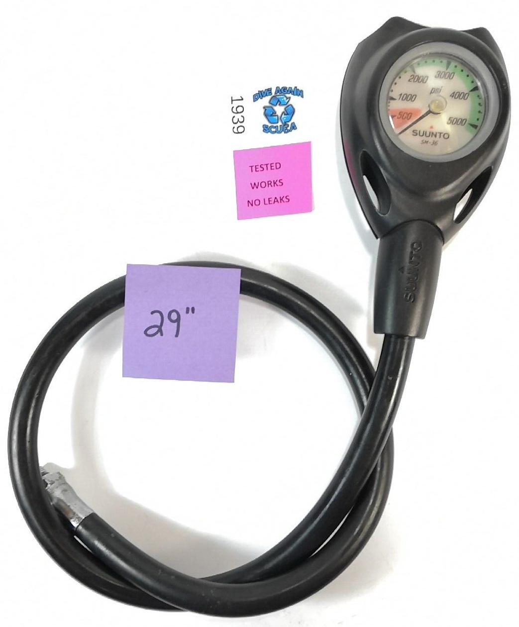 Suunto SM-36 2in 5000 PSI SPG Submersible Pressure Gauge Scuba Dive w Boot #19392