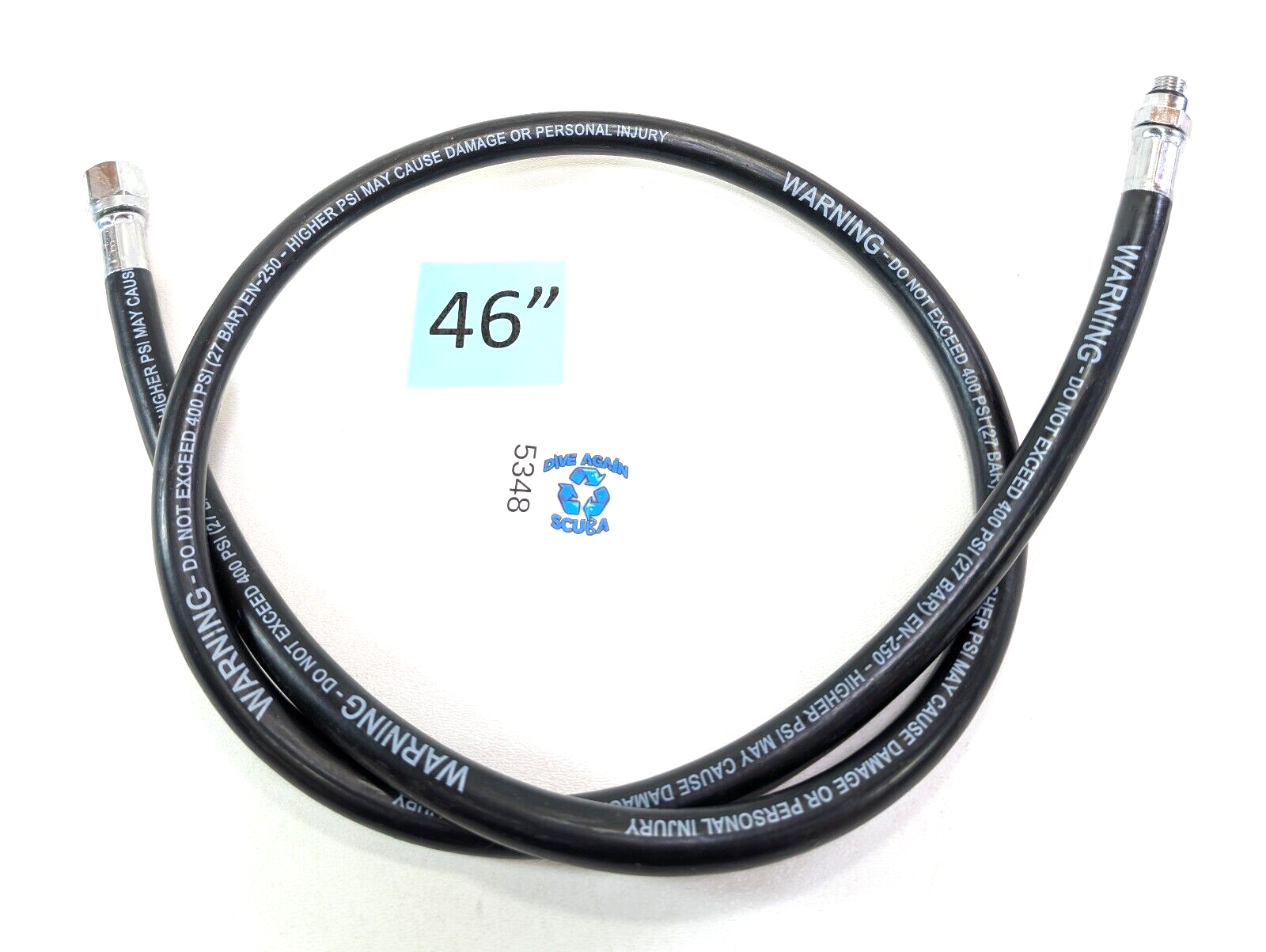 New 46" Regulator Hose w 3/8" Male Threads Scuba Dive Diving Low Pressure 48" 4'0