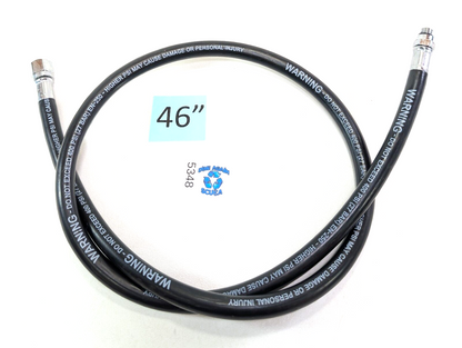 New 46" Regulator Hose w 3/8" Male Threads Scuba Dive Diving Low Pressure 48" 4'0