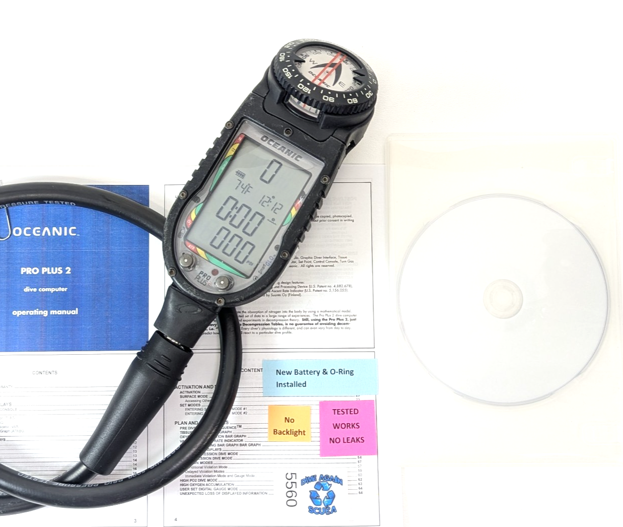 Oceanic Pro Plus 2 SCUBA Dive Air Integrated Computer, Compass Air & Nitrox 55600