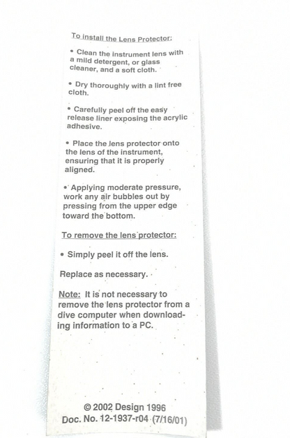 Oceanic Max Depth Gauge Lens Protector Cover Scuba Dive Screen Guard 2"3