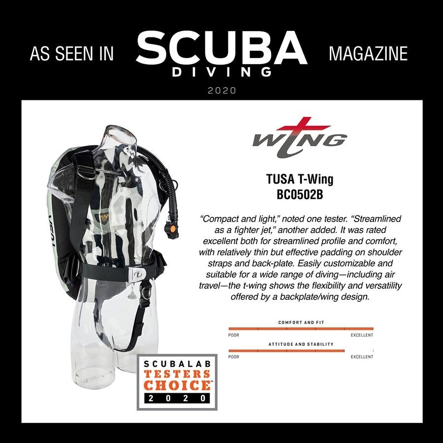 Tusa T-Wing Scuba Dive Tech BC BCD, Aluminum Harness, Back Inflate (BC-0502B-GR)2