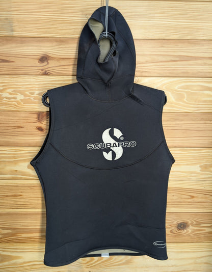 ScubaPro Men's Hybrid Hooded Vest 5mm - 3mm Black Size XXL XX Large Wetsuit Hood0