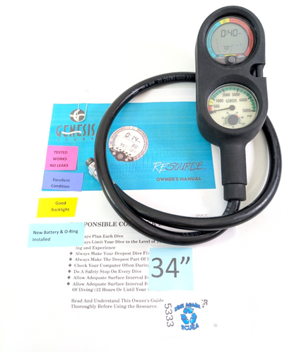 Genesis / Sherwood Resource 2 or 3 Gauge Scuba Dive Diving Computer Console SPG1