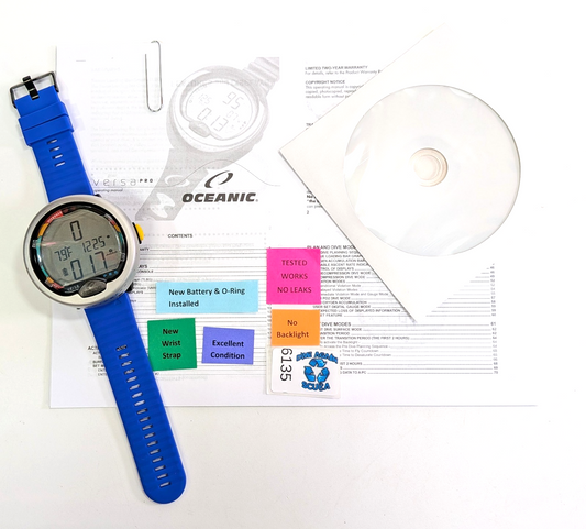 Oceanic Versa Pro Air / Nitrox Scuba Dive Computer New Battery EXCELLENT!  #61350