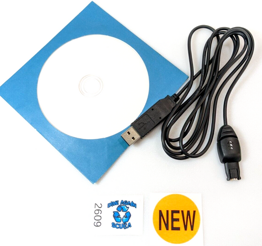 Aeris Dive Computer Data Download Cable USB + Drivers A300, A300XT, A300Ai0