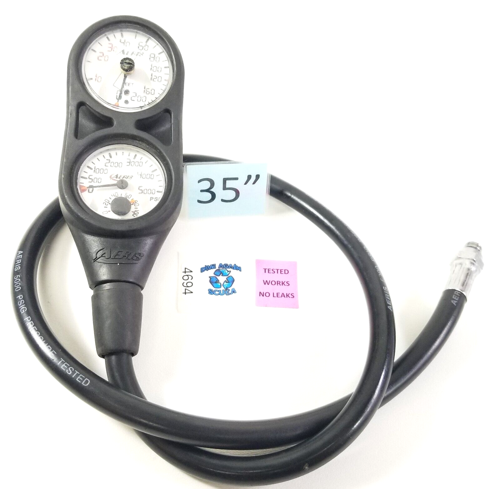 Aeris Scuba Dive Swiv 2 or 3 Gauge Complete Console SPG Depth (Oceanic Navigator0