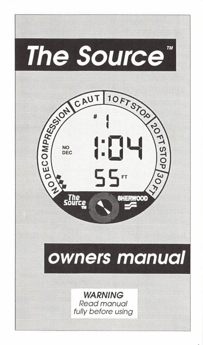 Sherwood Scuba The Source Dive Computer Printed Manual (Genesis)1