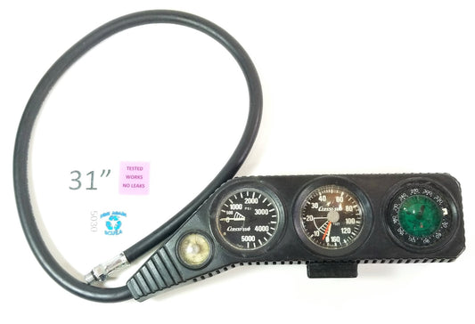 Cressi Scuba Dive 3 Gauge Complete Console Pressure SPG, Depth, Compass0