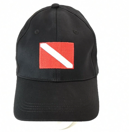 Scuba Dive Flag Embroidered Logo Hat, Baseball Cap, One Size Fits All, Fitted0