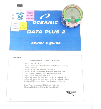 Oceanic Data Plus 2 Air & Nitrox Puck Module Scuba Dive Computer           #4615