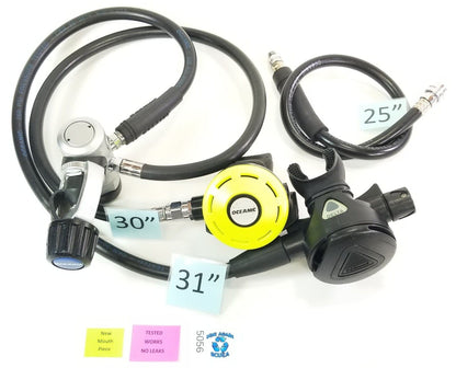 Oceanic Delta 2 Complete Scuba Dive Adjustable Regulator Set Yoke 1st Stage Octo