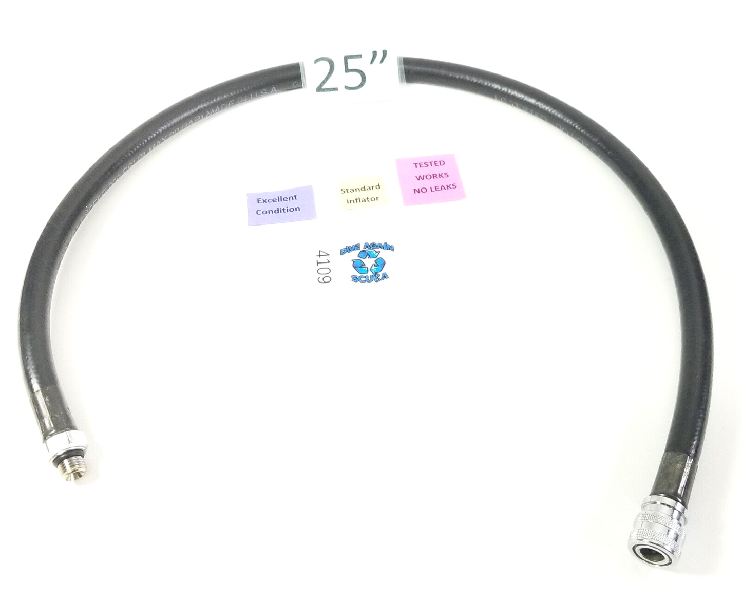 25" Standard BCD BC Inflator Hose 3/8" Threads Scuba Dive Diving Low Pressure0